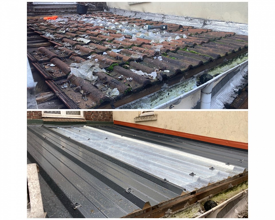 Remplacement de couverture par du bac acier